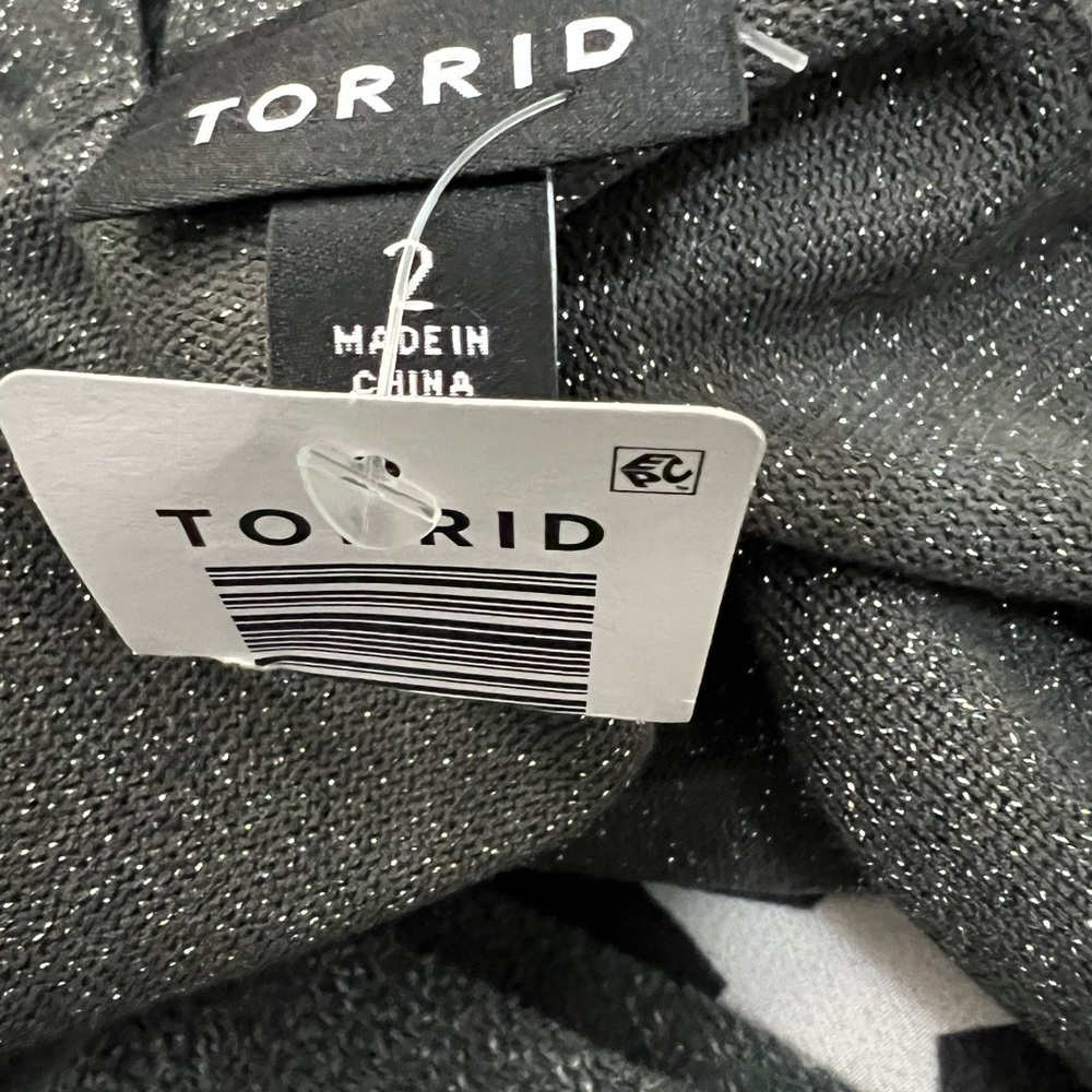 torrid size 2 Shimmery Charcoal Open-Front Cardigan NWT - Picture 5 of 7